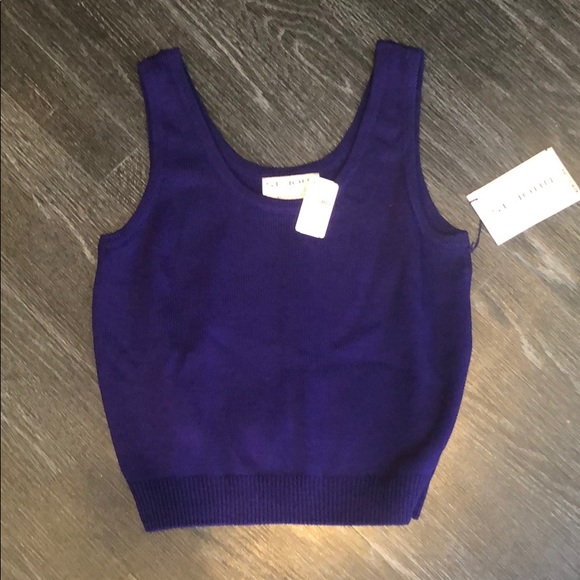 ST.JOHN Vintage Knit Purple Tank - Picture 1 of 8